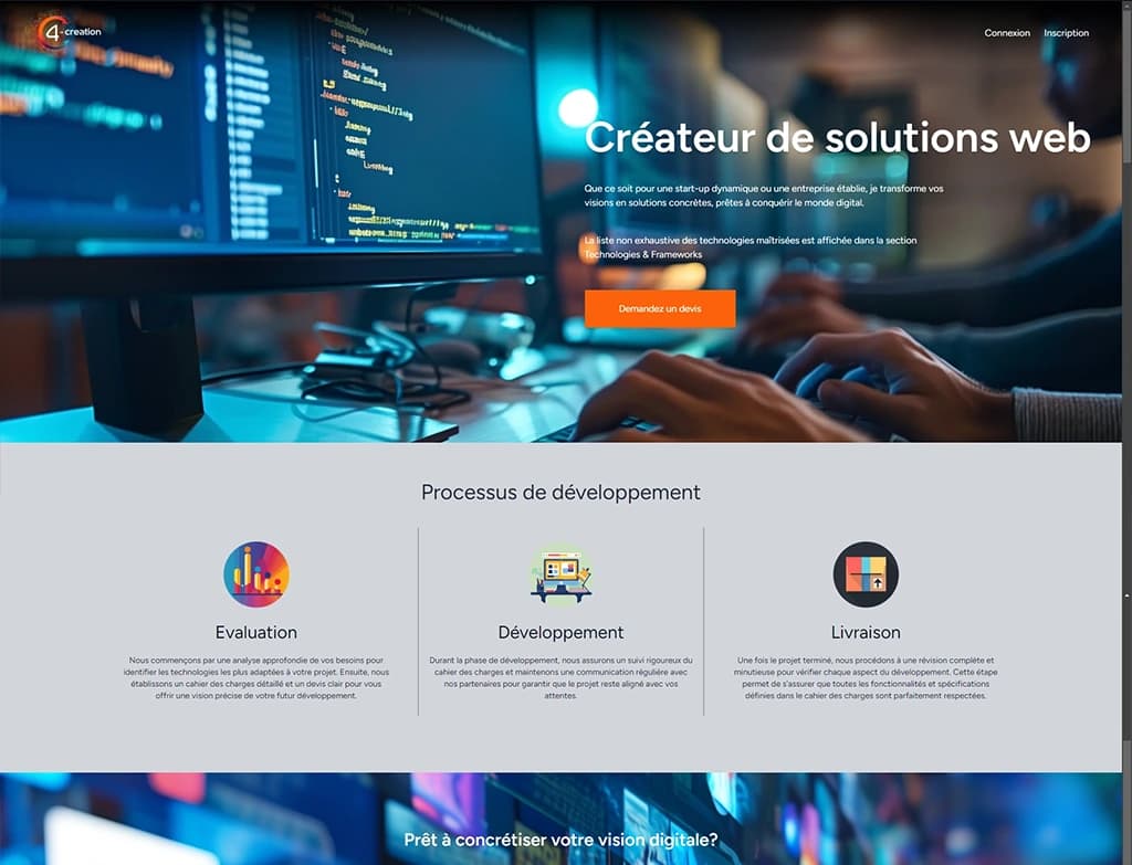 Portail de présentation de 4-creation Création de sites et applications web