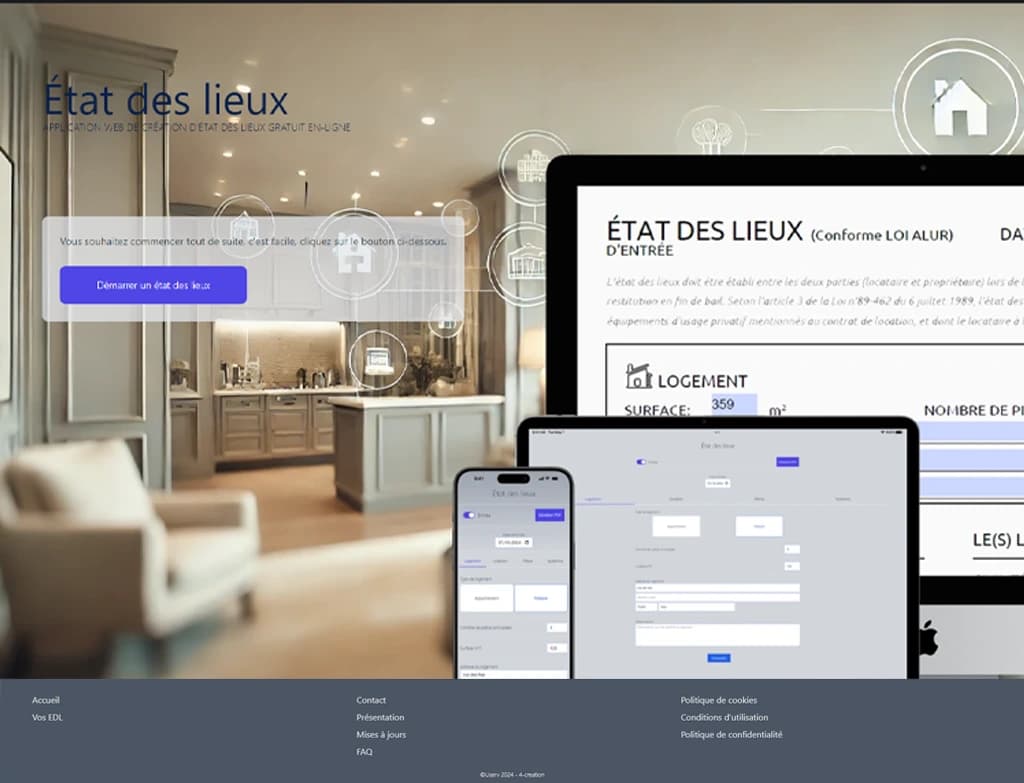 Application web de création d'état des lieux - screenshot